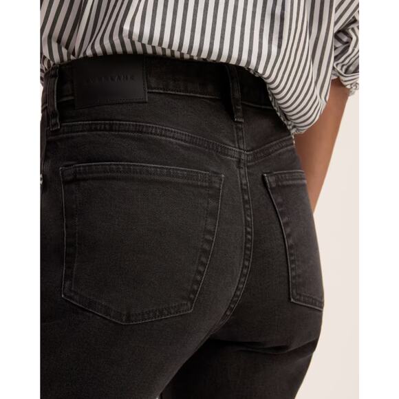 Everlane The Original Cheeky Jean High Rise Tumbled Black Women 24 Crop NWT - Picture 3 of 13